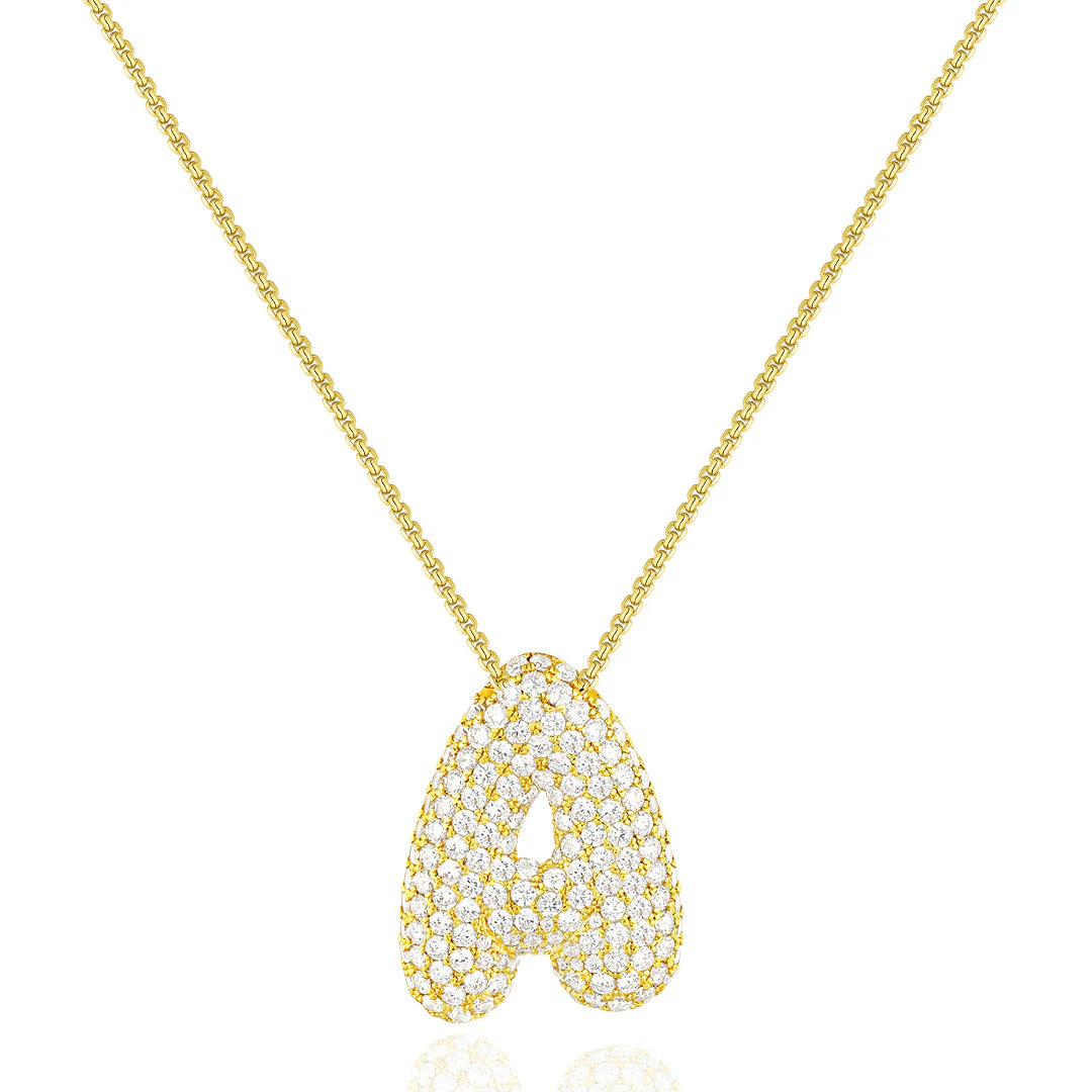 Viral 14K Gold Plated Balloon Letter Necklace