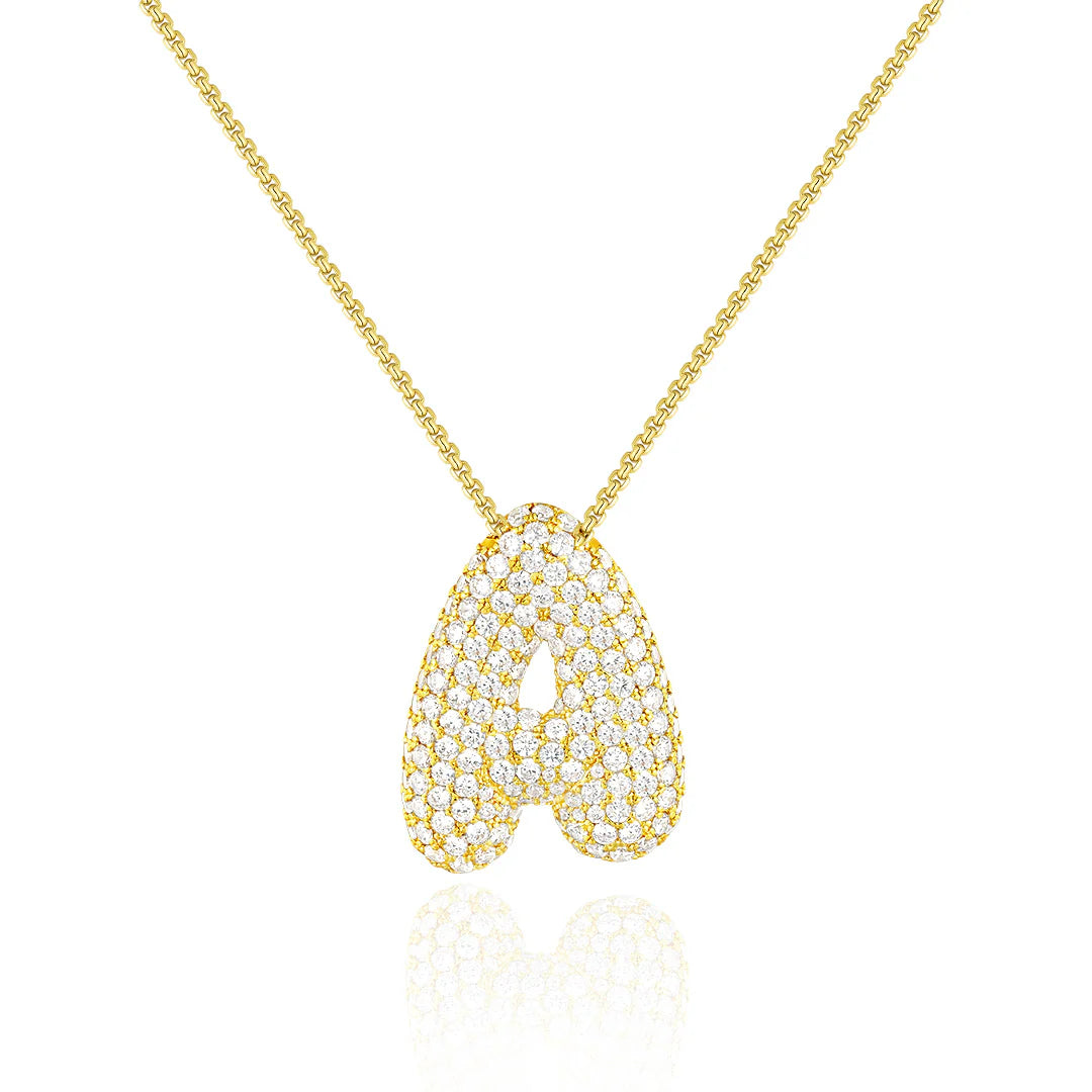 Viral 14K Gold Plated Balloon Letter Necklace