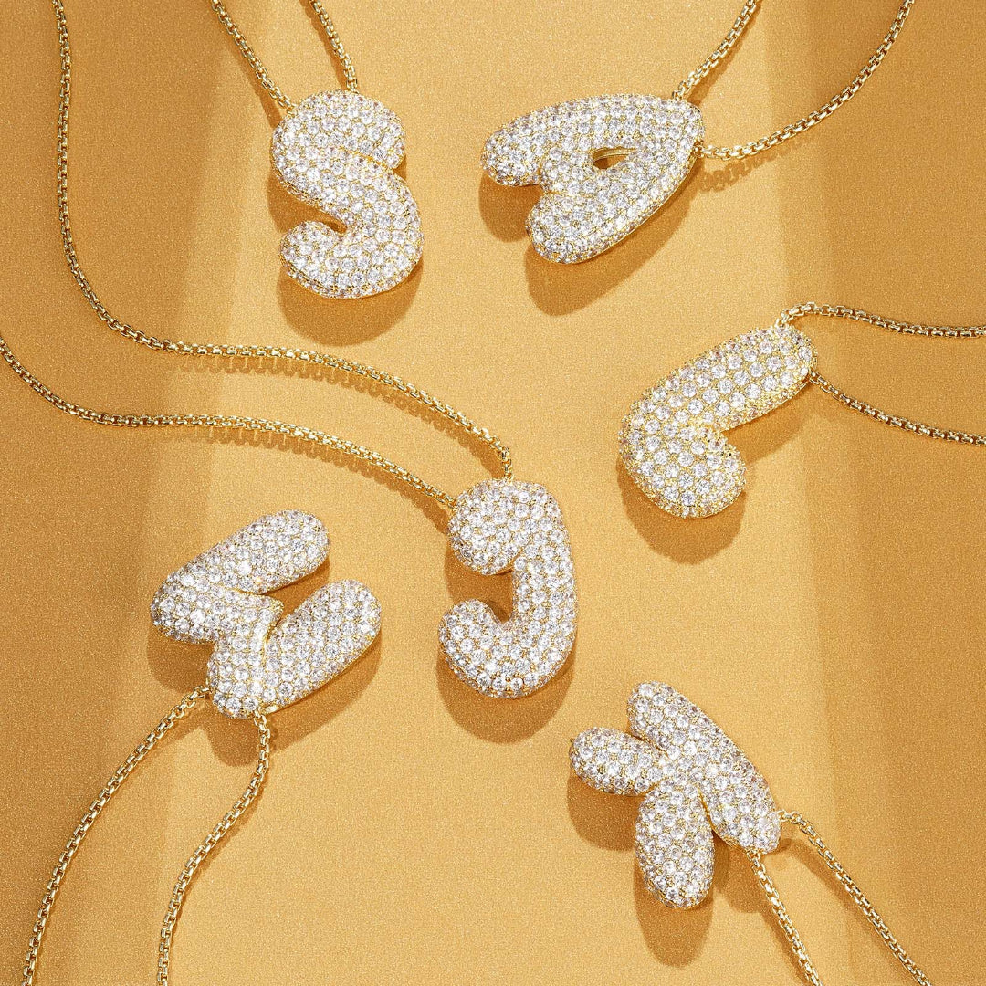 Viral 14K Gold Plated Balloon Letter Necklace
