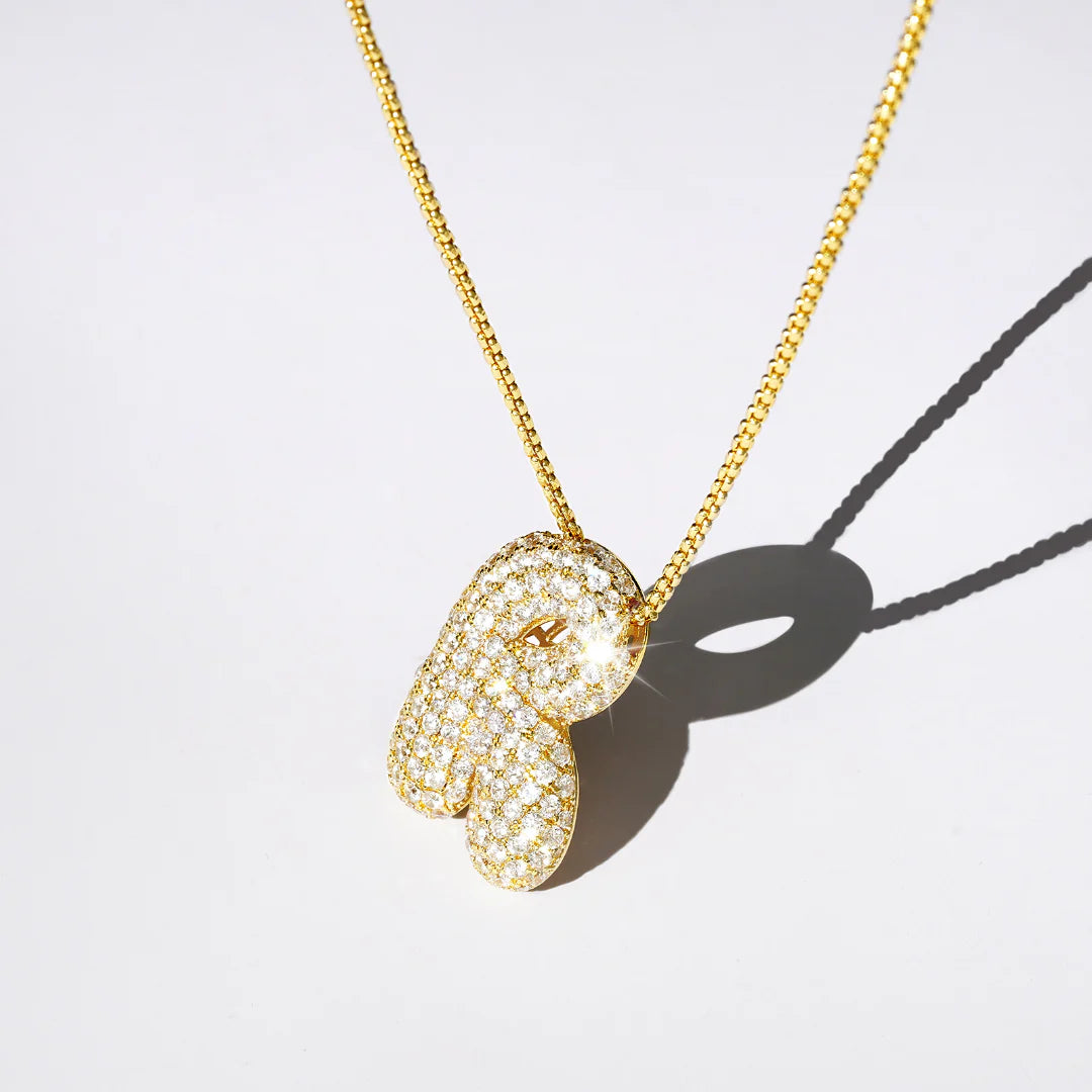 Viral 14K Gold Plated Balloon Letter Necklace