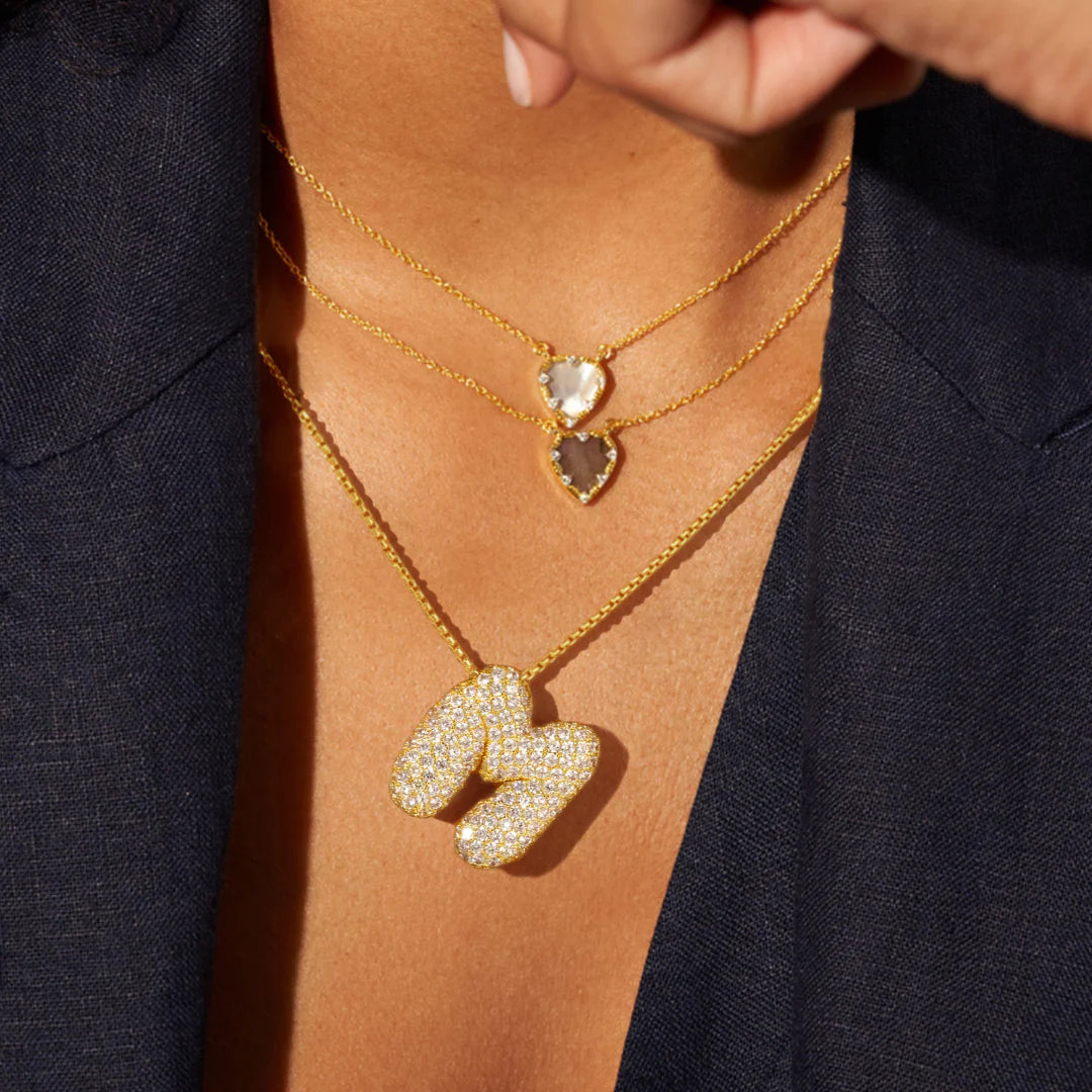 Viral 14K Gold Plated Balloon Letter Necklace